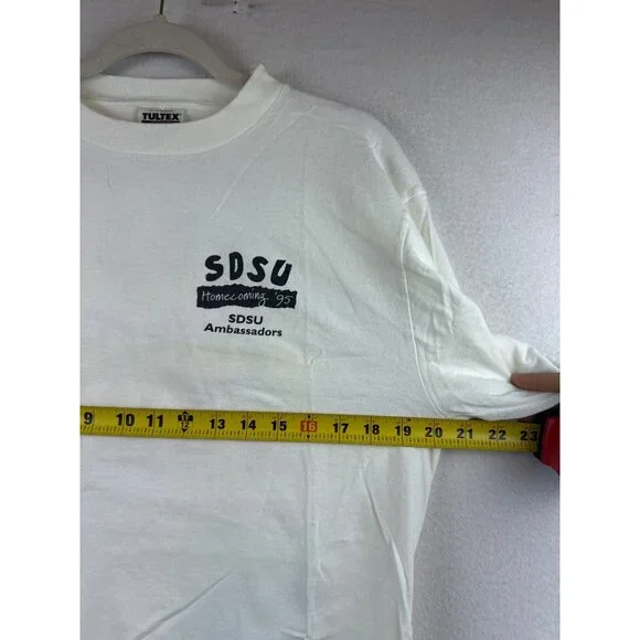 Vintage SDSU San Diego State T-Shirt Womens L 1995 Homecoming College Preppy Tee - Picture 7 of 8